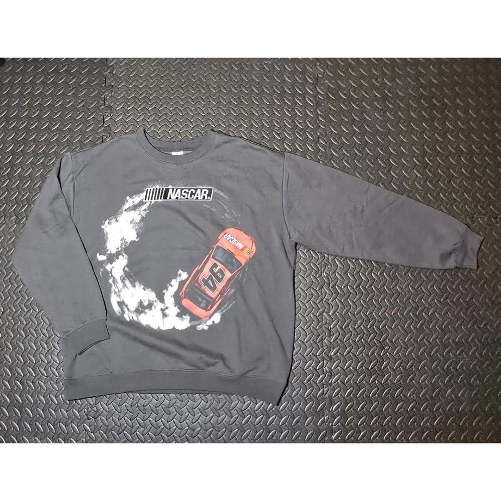 Men's NASCAR Gray Red Graphic Sweatshirt XL